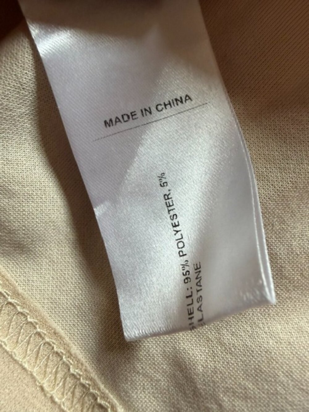 Cider Light Tan High Neck Top with Side Gathered Buckle- size XL - Picture 6 of 7